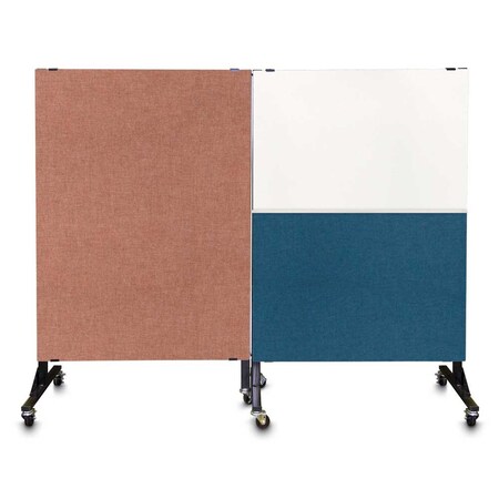 United Visual Products Enclosed Corkboard, 3 Door, 96"x48", 4" Fra, UV3427-WHITE-APRICOT UV3427-WHITE-APRICOT